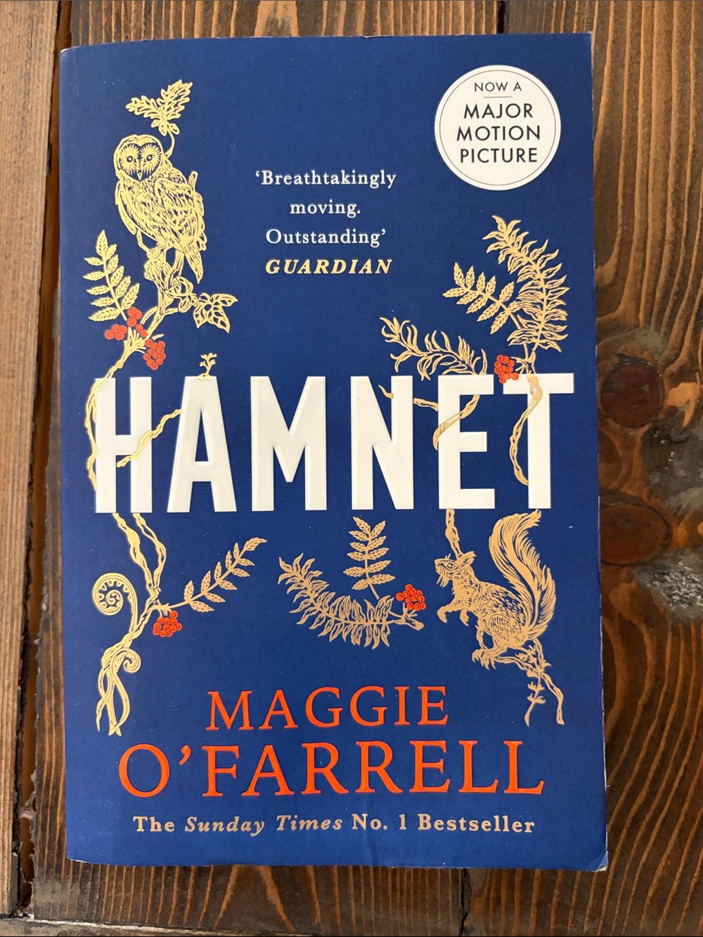 Hamnet by Maggie O'Farrell – Blue & Gold Cover Paperback